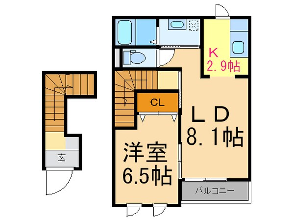 ｴｽﾍﾟﾗﾝｻ明倫の物件間取画像